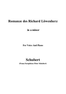Romanze des Richard Löwenherz, D.907 Op.86: Für Stimme und Klavier (A minor) by Franz Schubert