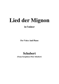Nr.2 Lied der Mignon: F minor by Franz Schubert