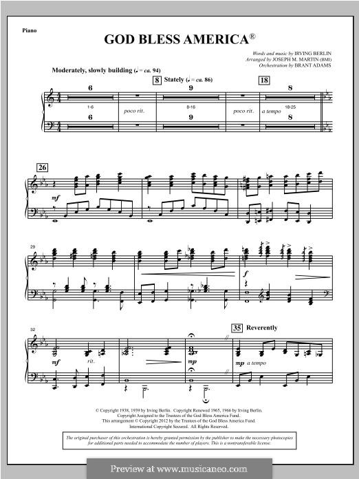 Choir Instrumental Pak version (arr. Joseph Martin): Klavierstimme by Irving Berlin
