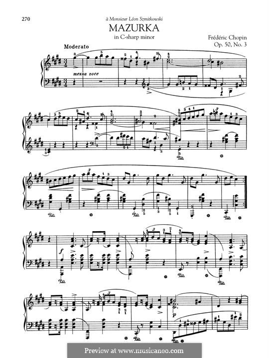 Mazurkas, Op.50: No.3 in C Sharp Minor by Frédéric Chopin