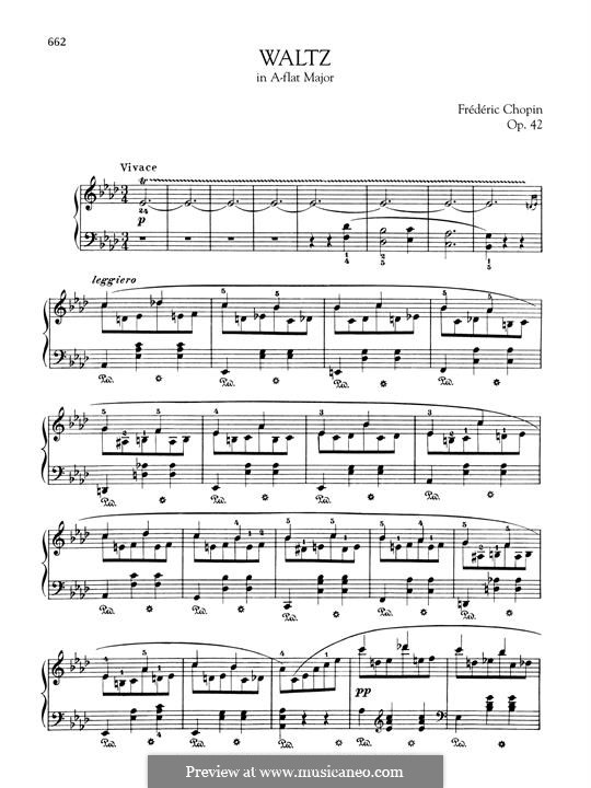 Walzer in As-Dur, Op.42: Für Klavier by Frédéric Chopin