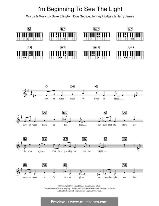 I'm Beginning to See the Light: Melodische Linie by John Hodges, Don George, Duke Ellington, Harry James