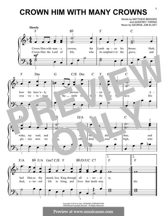 Crown Him with Many Crowns: Für Klavier by George Job Elvey