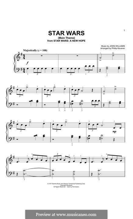Star Wars (Main Theme): Für Klavier by John Williams