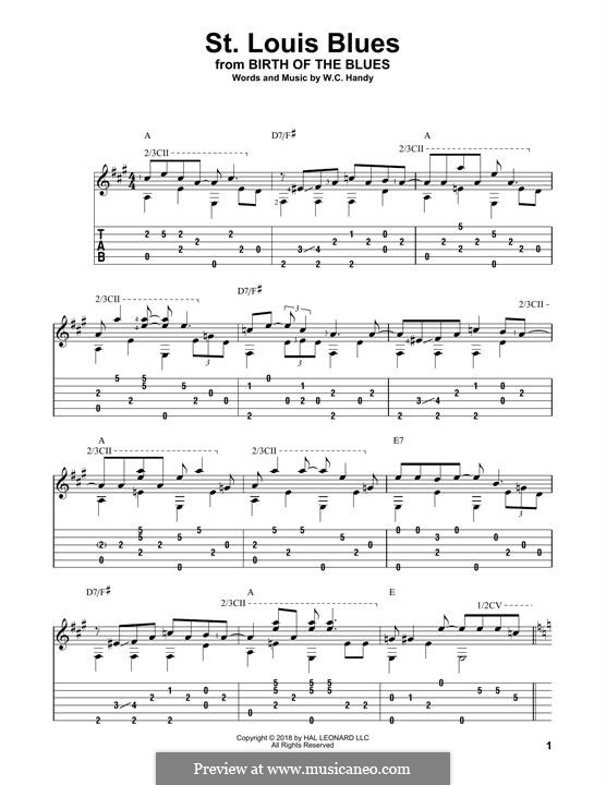 St. Louis Blues: Für Gitarre by William Christopher Handy