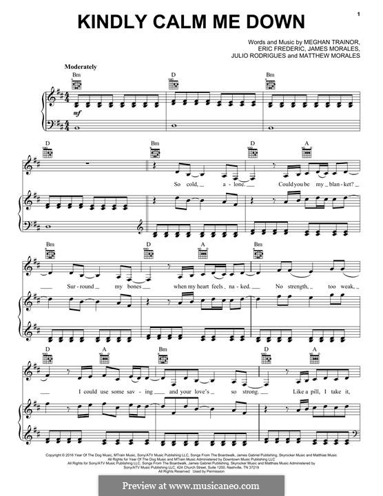 Kindly Calm Me Down (Meghan Trainor): Kindly Calm Me Down (Meghan Trainor) by Eric Frederic, Meghan Trainor, Matthew Morales, James Morales, Julio Rodrigues
