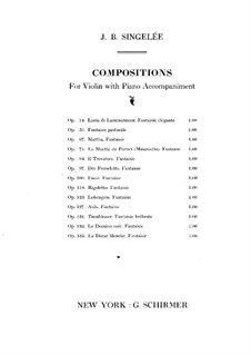 Fantasie über Themen aus 'Der Freischütz' von Weber, Op.97: Solostimme by Jean Baptiste Singelée