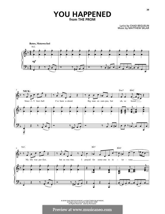You Happened (from The Prom: A New Musical): Für Stimme und Klavier by Matthew Sklar