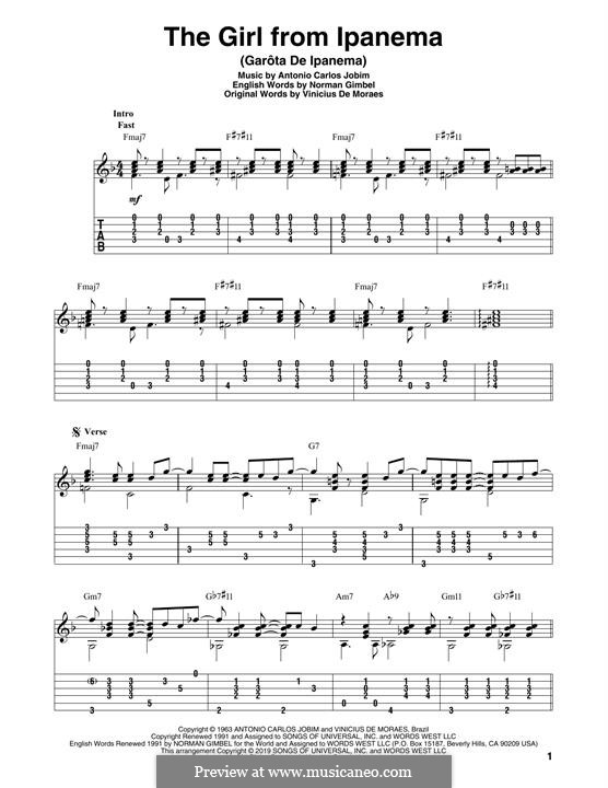 Guitar version: Für einen Interpreten by Antonio Carlos Jobim