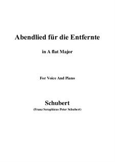 Abendlied für die Entfernte, D.856 Op.88 No.1: Für Stimme und Klavier (A Flat Major) by Franz Schubert