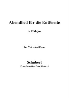 Abendlied für die Entfernte, D.856 Op.88 No.1: Für Stimme und Klavier (E Major) by Franz Schubert