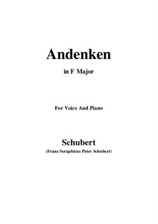 Andenken, D.99: F-Dur by Franz Schubert