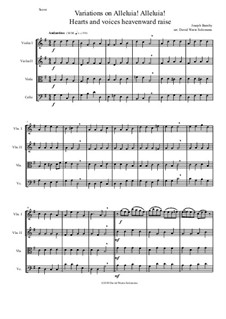 Variations on Alleluia! Alleluia! Hearts and voices heavenward raise: Für Streichquartett by Joseph Barnby
