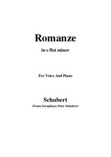 Romanze from opera Der haüsliche Krieg: E flat minor by Franz Schubert