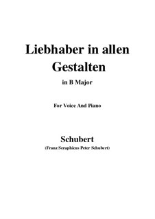 Liebhaber in allen Gestalten, D.558: For voice and piano (B Major) by Franz Schubert