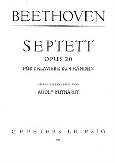 Septett für Bläser und Streicher, Op.20: Version für Klavier, vierhändig by Ludwig van Beethoven