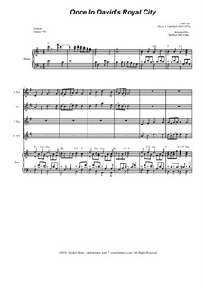 Einst in der königlichen Stadt David: For saxophone quartet and piano by Henry John Gauntlett