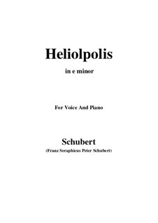 Aus 'Heliopolis' I, D.753 Op.65 No.3: For voice and piano (e minor) by Franz Schubert