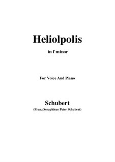 Aus 'Heliopolis' I, D.753 Op.65 No.3: Für Stimme und Klavier (F minor) by Franz Schubert
