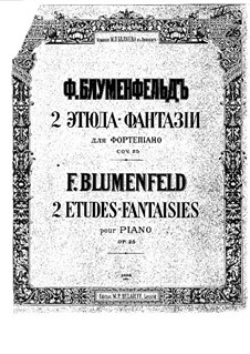 Deux Etudes-Fantaisies for Piano, Op.25: Vollsammlung by Felix Blumenfeld
