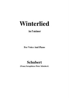 Winterlied, D.401: F minor by Franz Schubert