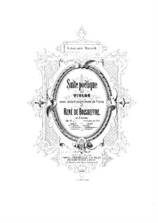 Poetische Suite für Violine und Klavier, Op.19: Teile Nr.1-3 – Partitur by René de Boisdeffre