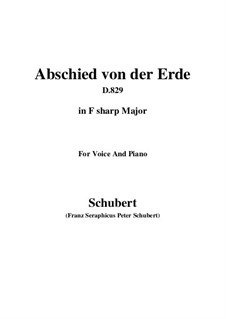 Abschied von der Erde, D.829: F sharp Major by Franz Schubert