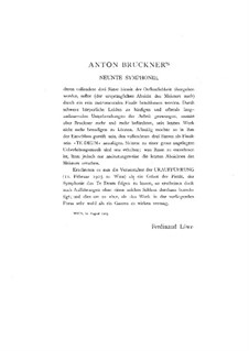 Sinfonie Nr.9 in d-Moll, WAB 109: Bearbeitung für Klavier, vierhändig – Stimmen by Anton Bruckner