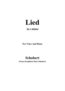 Mutter geht durch ihre Kammern, D.373: E minor by Franz Schubert