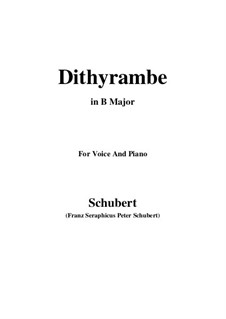 Dithyrambe, D.801 Op.60 No.2: For voice and piano (B Major) by Franz Schubert