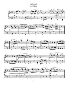 Menuett  in F-Dur: Für Klavier by Johann Sebastian Bach