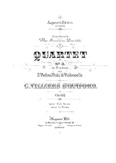 Streichquartett Nr.3 in d-Moll, Op.64: Cellostimme by Charles Villiers Stanford