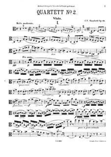 Streichquartett Nr.2 in a-Moll, Op.45: Violastimme by Charles Villiers Stanford