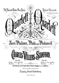 Streichquartett Nr.2 in a-Moll, Op.45: Violinstimme I by Charles Villiers Stanford