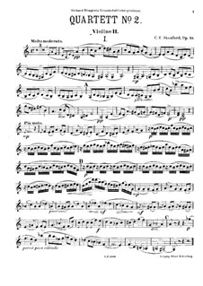 Streichquartett Nr.2 in a-Moll, Op.45: Violinstimme II by Charles Villiers Stanford