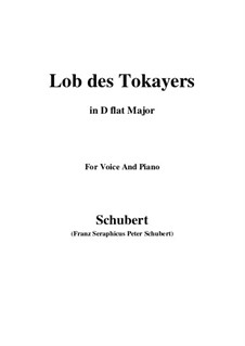 Lob des Tokayers, D.248: D flat Major by Franz Schubert
