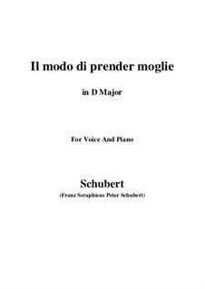 Drei Lieder, D.902 Op.83: No.1 Il modo di prender moglie (D Major) by Franz Schubert