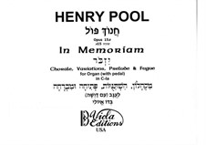 In Memoriam, Op.15, 15a: Für Orgel (with Pedal) by Henry Pool
