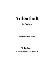 Nr.5 Aufenthalt: Für Stimme und Klavier (F minor) by Franz Schubert