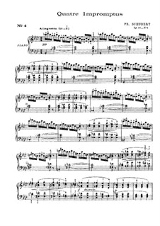 Vier Impromptus für Klavier, D.899 Op.90: Impromptu Nr.4 (mit Fingersatz) by Franz Schubert