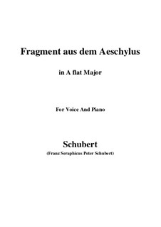 Fragment aus dem Aeschylus, D.450: A flat Major by Franz Schubert