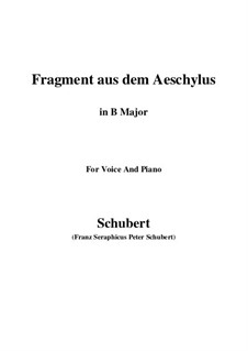 Fragment aus dem Aeschylus, D.450: B Major by Franz Schubert