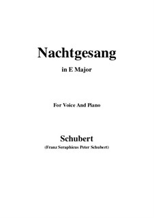 Nachtgesang, D.314: E Major by Franz Schubert