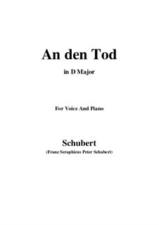 An den Tod, D.518: D Major by Franz Schubert