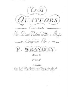 Sechs Streichquartette, Op.10: Quartette Nr.1-3 – Stimmen by Paul Wranitzky