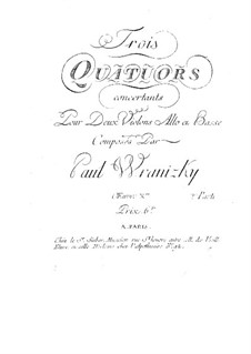 Sechs Streichquartette, Op.10: Quartette Nr.4-6– Stimmen by Paul Wranitzky