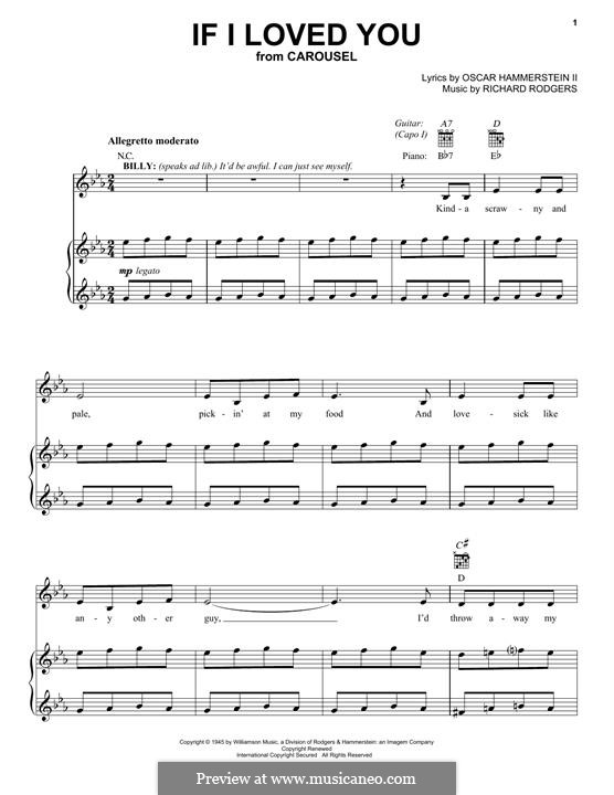 If I Loved You (from Carousel): Für Stimme und Klavier (oder Gitarre) by Richard Rodgers