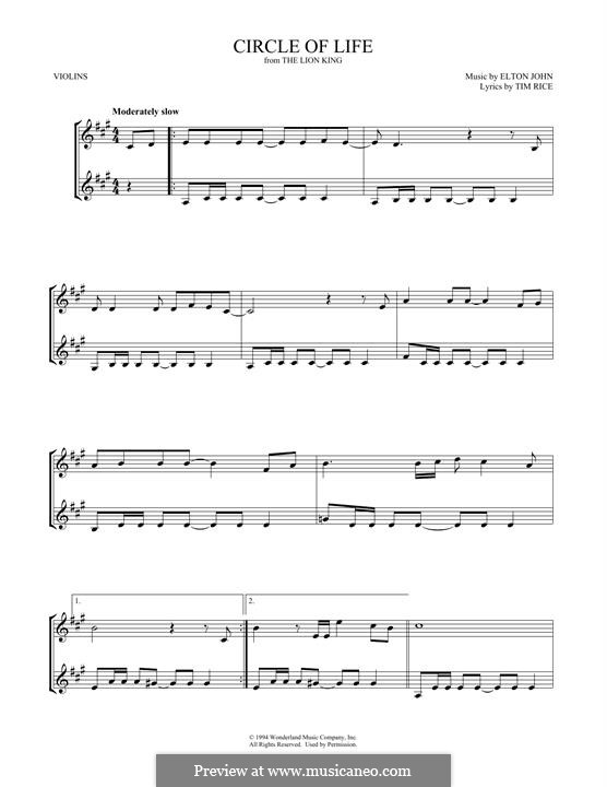 Instrumental version: Für zwei Violinen by Elton John