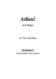 Adieu! 'Tis Love's Last Greeting: E Major by Franz Schubert