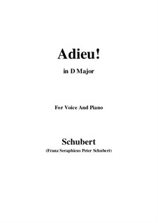 Adieu! 'Tis Love's Last Greeting: D Major by Franz Schubert